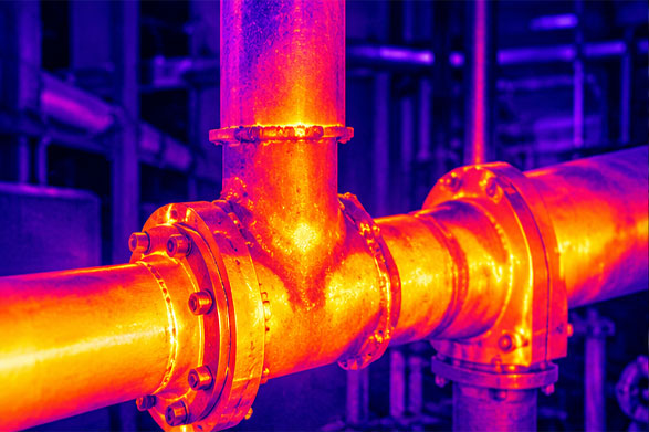 Thermal imaging of industrial pipes